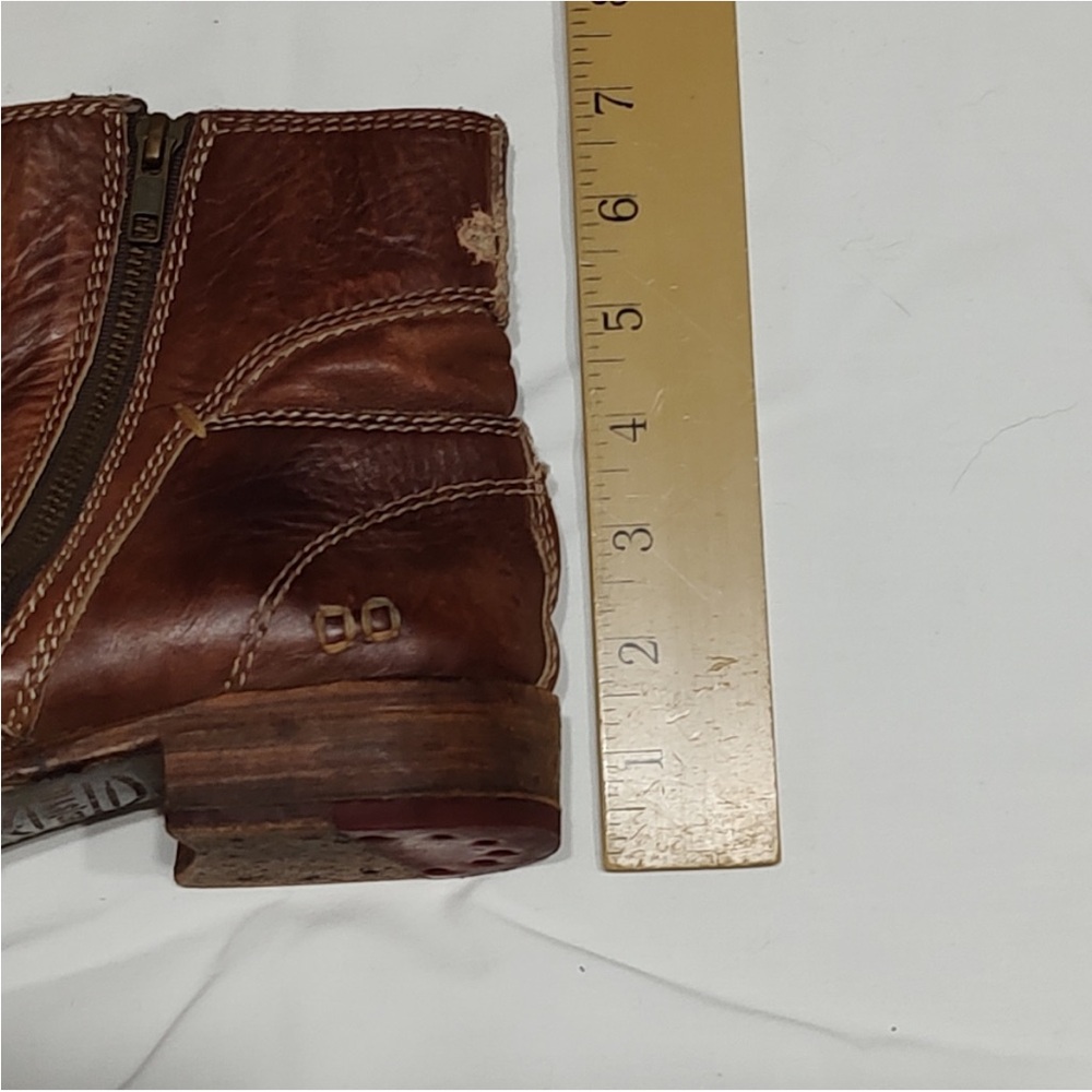 Bed Stu Eiffel Teak Leather Double Zipper Ankle Boots 8.5 - Picture 9 of 9
